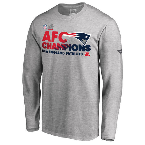 New England Patriots 2016 AFC Champions Grey Men's Long Sleeve T-Shirt New England Patriots 2016 AFC Champions Grey Men's Long Sleeve T-Shirt