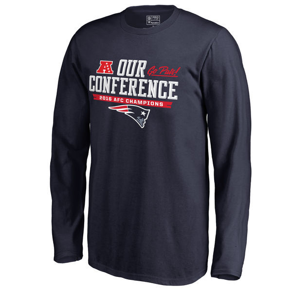 New England Patriots 2016 Our Conference 2016 AFC Champions Navy Men's Long Sleeve T-Shirt New England Patriots 2016 Our Conference 2016 AFC Champions Navy Men's Long Sleeve T-Shirt
