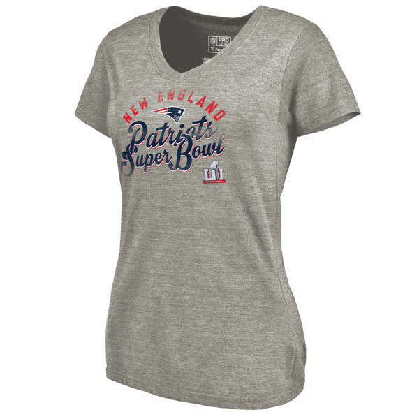 New England Patriots 2017 Super Bowl Li Grey Women's Short Sleeve T-Shirt New England Patriots 2017 Super Bowl Li Grey Women's Short Sleeve T-Shirt