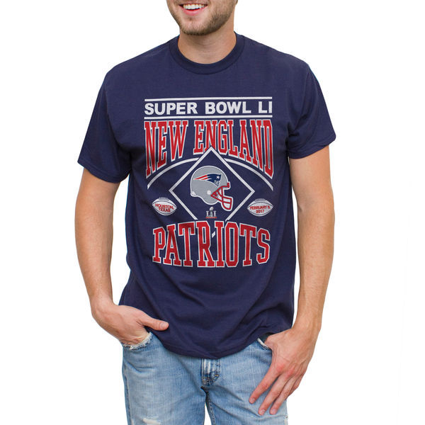 New England Patriots 2017 Super Bowl Li Navy Men's Short Sleeve T-Shirt New England Patriots 2017 Super Bowl Li Navy Men's Short Sleeve T-Shirt