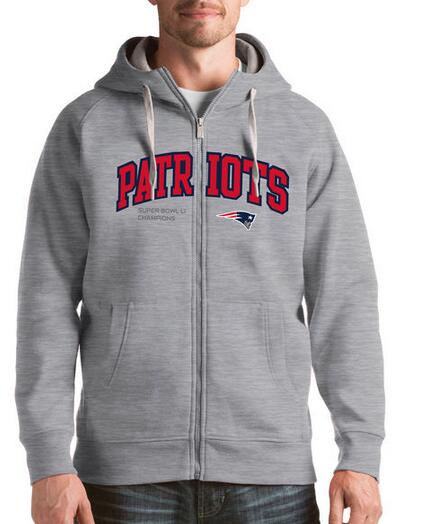 New England Patriots Antigua Super Bowl LI Champions Victory Full Zip Hoodie Heathered Gray New England Patriots Antigua Super Bowl LI Champions Victory Full Zip Hoodie Heathered Gray