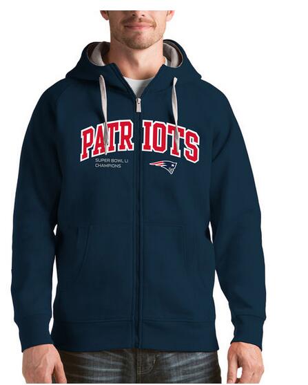 New England Patriots Antigua Super Bowl LI Champions Victory Full Zip Hoodie Navy New England Patriots Antigua Super Bowl LI Champions Victory Full Zip Hoodie Navy
