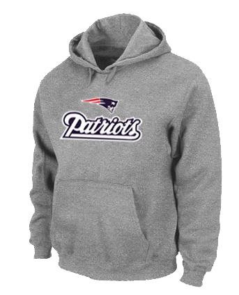 New England Patriots Authentic Logo Pullover Hoodie Grey