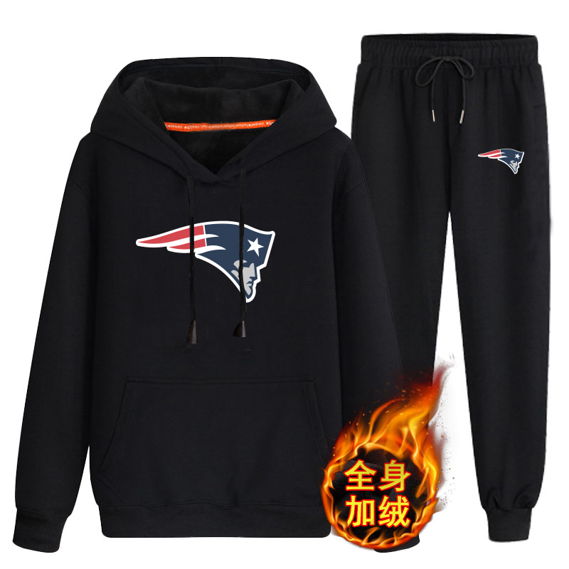 New England Patriots Black Men's Winter Thicken NFL Pullover Hoodie & Pant New England Patriots Black Men's Winter Thicken NFL Pullover Hoodie & Pant