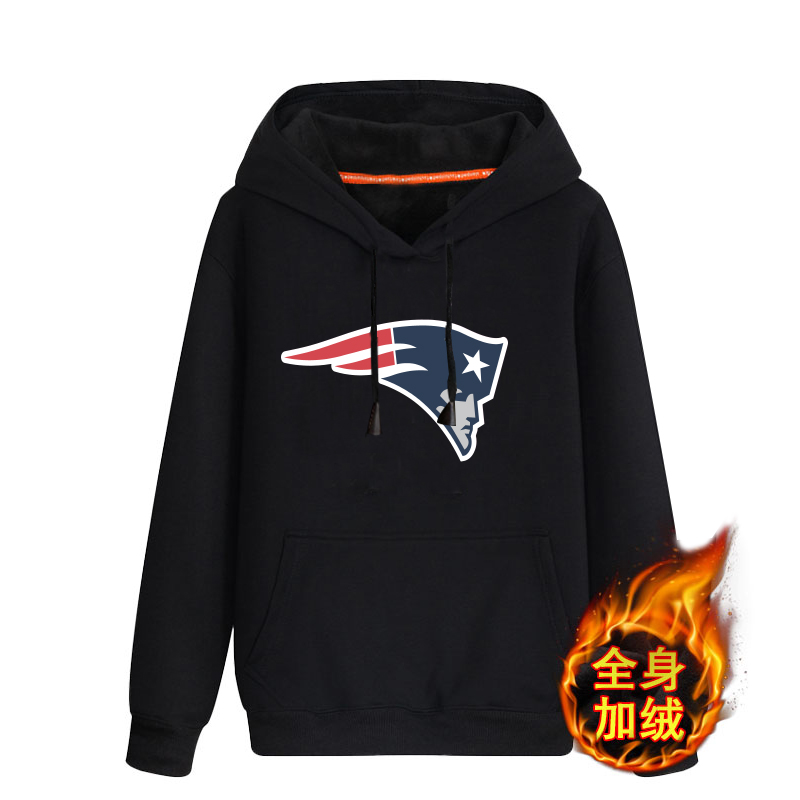 New England Patriots Black Men's Winter Thicken NFL Pullover Hoodie New England Patriots Black Men's Winter Thicken NFL Pullover Hoodie