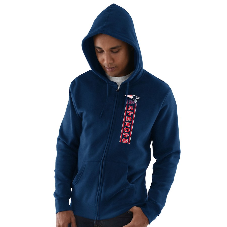 New England Patriots Hook And Ladder Full Zip Hoodie Navy
