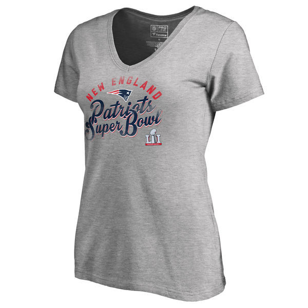 New England Patriots Super Bowl Li Grey Women's Short Sleeve T-Shirt New England Patriots Super Bowl Li Grey Women's Short Sleeve T-Shirt