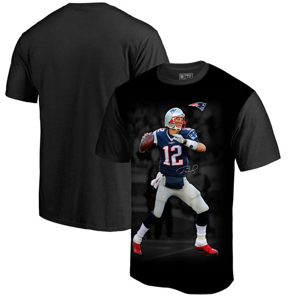 New England Patriots Tom Brady NFL Pro Line By Fanatics Branded NFL Player Sublimated Graphic T Shirt Black