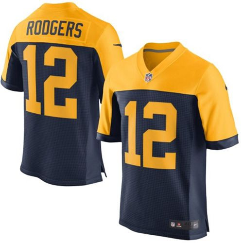 New Green Bay Packers #12 Aaron Rodgers Navy Blue Alternate Men's Stitched NFL New Elite Jersey