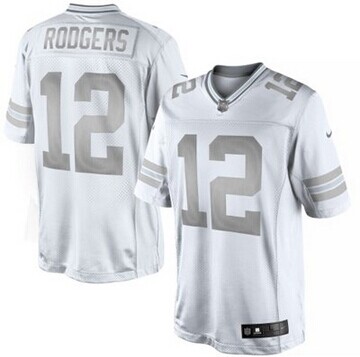 New Green Bay Packers #12 Aaron Rodgers White Platinum Jersey New Green Bay Packers #12 Aaron Rodgers White Platinum Jersey
