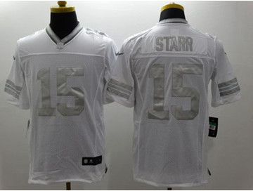 New Green Bay Packers #15 Bart Starr White Men's Stitched NFL Limited Platinum Jersey New Green Bay Packers #15 Bart Starr White Men's Stitched NFL Limited Platinum Jersey