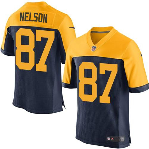 New Green Bay Packers #87 Jordy Nelson Navy Blue Alternate Men's Stitched NFL New Elite Jersey