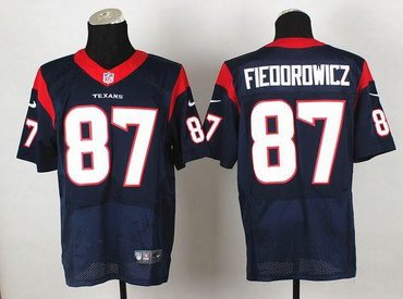 New Houston Texans #87 C.J. Fiedorowicz Navy Blue Team Color NFL Elite Jersey