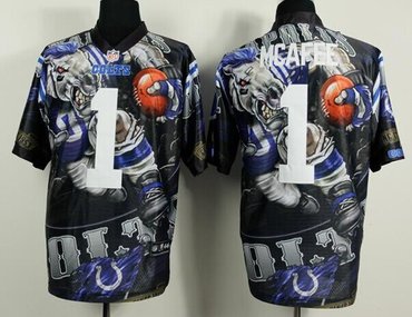 New Indianapolis Colts #1 Pat Mcafee Team Color NFL Elite Fanatical Version Jersey
