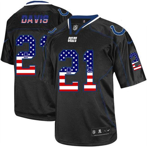 New Indianapolis Colts #21 Vontae Davis Black Men''s Stitched NFL Elite USA Flag Fashion Jersey New Indianapolis Colts #21 Vontae Davis Black Men''s Stitched NFL Elite USA Flag Fashion Jersey