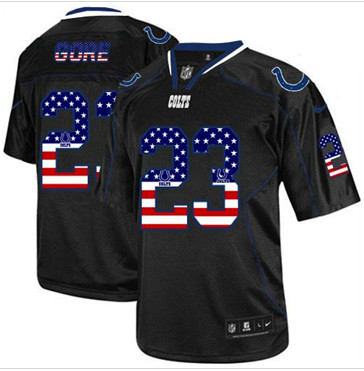 New Indianapolis Colts #23 Frank Gore Black Men's Stitched NFL Elite USA Flag Fashion Jersey New Indianapolis Colts #23 Frank Gore Black Men's Stitched NFL Elite USA Flag Fashion Jersey