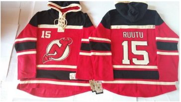 New Jersey Devils #15 Tuomo Ruutu Red Sawyer Hooded Sweatshirt Stitched NHL Jersey New Jersey Devils #15 Tuomo Ruutu Red Sawyer Hooded Sweatshirt Stitched NHL Jersey