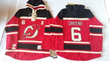 New Jersey Devils #6 Andy Greene Red Sawyer Hooded Sweatshirt Stitched NHL Jersey New Jersey Devils #6 Andy Greene Red Sawyer Hooded Sweatshirt Stitched NHL Jersey