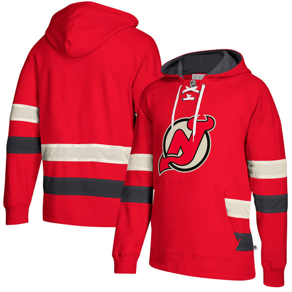 New Jersey Devils Red Men's Customized All Stitched Hooded Sweatshirt New Jersey Devils Red Men's Customized All Stitched Hooded Sweatshirt