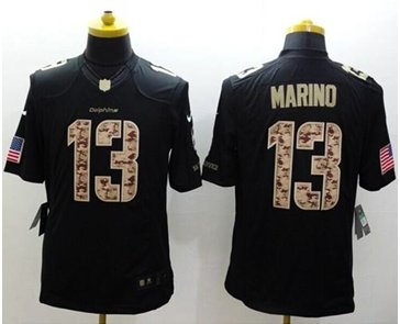 New Miami Dolphins #13 Dan Marino Black NFL Limited Salute to Service jersey New Miami Dolphins #13 Dan Marino Black NFL Limited Salute to Service jersey