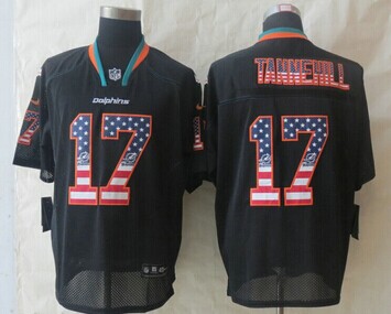 New Miami Dolphins #17 Ryan Tannehill USA Flag Fashion Black Elite Jerseys New Miami Dolphins #17 Ryan Tannehill USA Flag Fashion Black Elite Jerseys