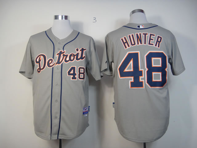 New Mlb Jerseys Detroit Tigers 48# Torii Hunter Grey