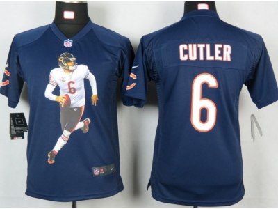 2012 New NFL Youth Chicago Bears 6 Cutler Blue Portrait Fashion Game Jerseys