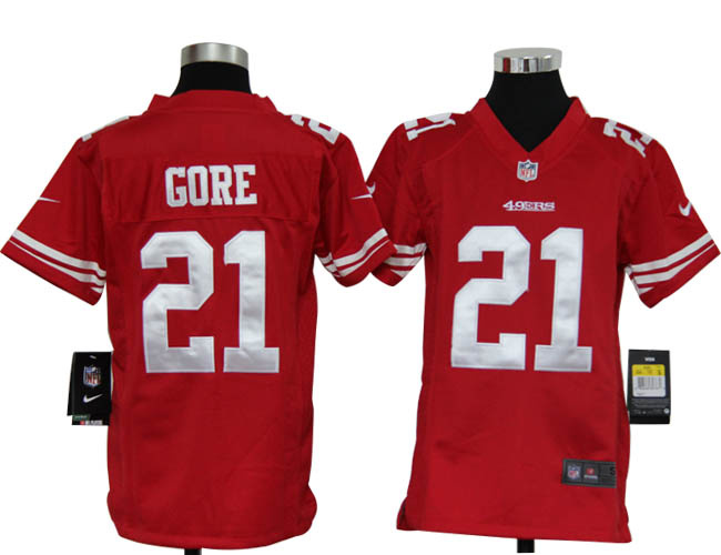 NEW NFL Youth San Francisco 49ers 21# Frank Gore Red Jerseys