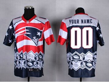 New New England Patriots Customized Navy Blue NFL Elite Noble Fashion Jersey