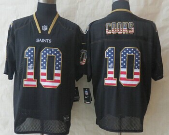 New New Orleans Saints #10 Brandin Cooks USA Flag Fashion Black Elite Jersey