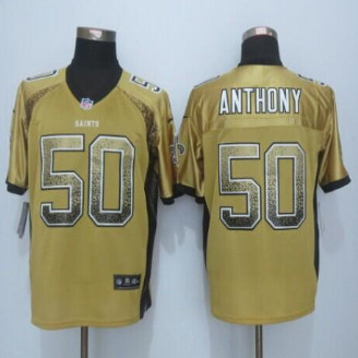 New New Orleans Saints #50 Stephone Anthony Gold Men's Stitched NFL Elite Drift Fashion Jersey New New Orleans Saints #50 Stephone Anthony Gold Men's Stitched NFL Elite Drift Fashion Jersey