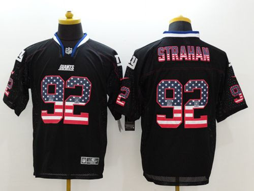 New New York Giants #92 Michael Strahan Black Men's Stitched NFL Elite USA Flag Fashion Jersey New New York Giants #92 Michael Strahan Black Men's Stitched NFL Elite USA Flag Fashion Jersey