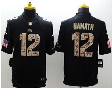 New New York Jets #12 Joe Namath Black NFL Limited Salute to Service jersey