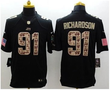 New New York Jets #91 Sheldon Richardson Black NFL Limited Salute to service jersey New New York Jets #91 Sheldon Richardson Black NFL Limited Salute to service jersey