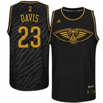 New Orleans Pelicans #23 Anthony Davis Black Precious Metals Fashion Stitched NBA Jersey