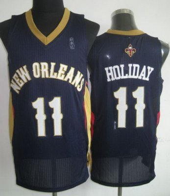 New Orleans Pelicans 11 Jrue Holiday Blue Revolution 30 NBA Jerseys
