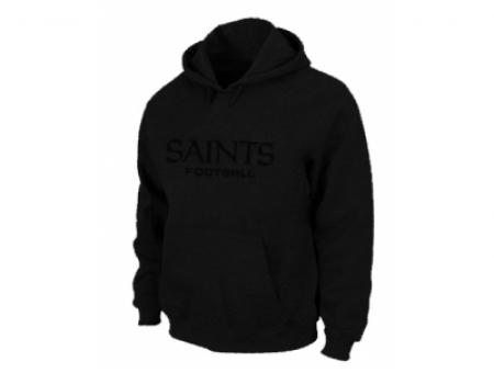 New Orleans Sains Authentic font Pullover Hoodie Black New Orleans Sains Authentic font Pullover Hoodie Black