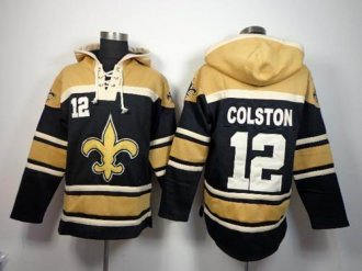 New Orleans Saints #12 Marques Colston Black Sawyer Hooded Sweatshirt Stitched NFL Jersey New Orleans Saints #12 Marques Colston Black Sawyer Hooded Sweatshirt Stitched NFL Jersey