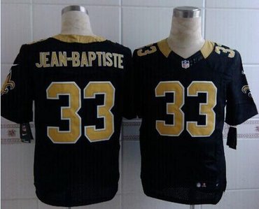 New Orleans Saints #33 Stanley Jean-Baptiste Black Team Color NFL Elite Jersey New Orleans Saints #33 Stanley Jean-Baptiste Black Team Color NFL Elite Jersey