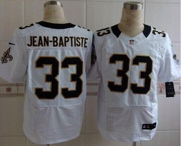 New Orleans Saints #33 Stanley Jean-Baptiste White NFL Elite Jersey New Orleans Saints #33 Stanley Jean-Baptiste White NFL Elite Jersey