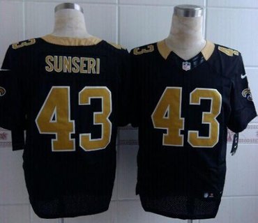 New Orleans Saints #43 Vinnie Sunseri Black Team Color NFL Elite Jersey New Orleans Saints #43 Vinnie Sunseri Black Team Color NFL Elite Jersey