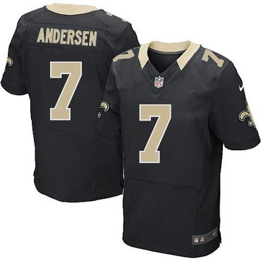 New Orleans Saints #7 Morten Andersen Black Team Color NFL Elite Jersey New Orleans Saints #7 Morten Andersen Black Team Color NFL Elite Jersey