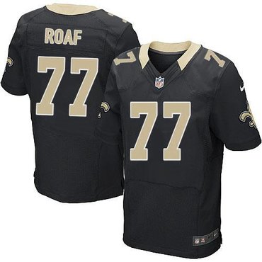 New Orleans Saints #77 Willie Roaf Black Team Color NFL Elite Jersey New Orleans Saints #77 Willie Roaf Black Team Color NFL Elite Jersey