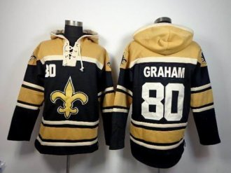 New Orleans Saints #80 Jimmy Graham Black Sawyer Hooded Sweatshirt Stitched NFL Jersey New Orleans Saints #80 Jimmy Graham Black Sawyer Hooded Sweatshirt Stitched NFL Jersey
