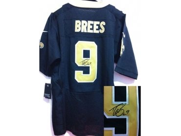 New Orleans Saints #9 Drew brees black jerseys(Elite signature)