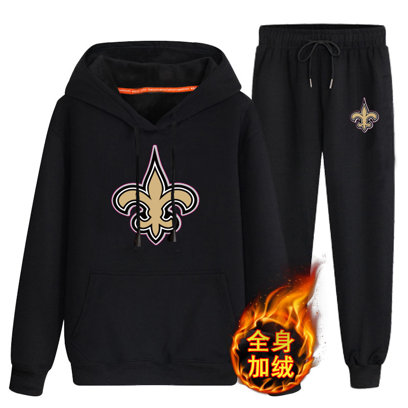 New Orleans Saints Black Men's Winter Thicken NFL Pullover Hoodie & Pant New Orleans Saints Black Men's Winter Thicken NFL Pullover Hoodie & Pant