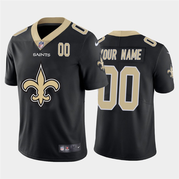 New Orleans Saints Custom Black Men's Nike Big Team Logo Player Vapor Limited NFL Jersey New Orleans Saints Custom Black Men's Nike Big Team Logo Player Vapor Limited NFL Jersey