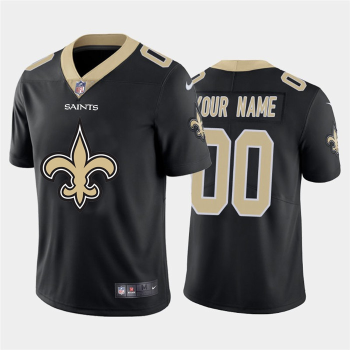 New Orleans Saints Custom Black Men's Nike Big Team Logo Vapor Limited NFL Jersey New Orleans Saints Custom Black Men's Nike Big Team Logo Vapor Limited NFL Jersey