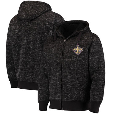 New Orleans Saints G III Sports By Carl Banks Discovery Sherpa Full Zip Jacket Heathered Black New Orleans Saints G III Sports By Carl Banks Discovery Sherpa Full Zip Jacket Heathered Black