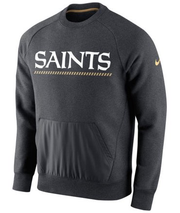 New Orleans Saints Nike Championship Drive Gold Collection Hybrid Fleece Performance Sweatshirt Charcoal New Orleans Saints Nike Championship Drive Gold Collection Hybrid Fleece Performance Sweatshirt Charcoal
